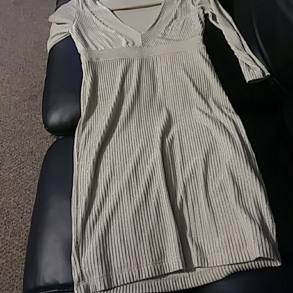 Very sexy silk tan Shimmer dress - Picture 2 of 3